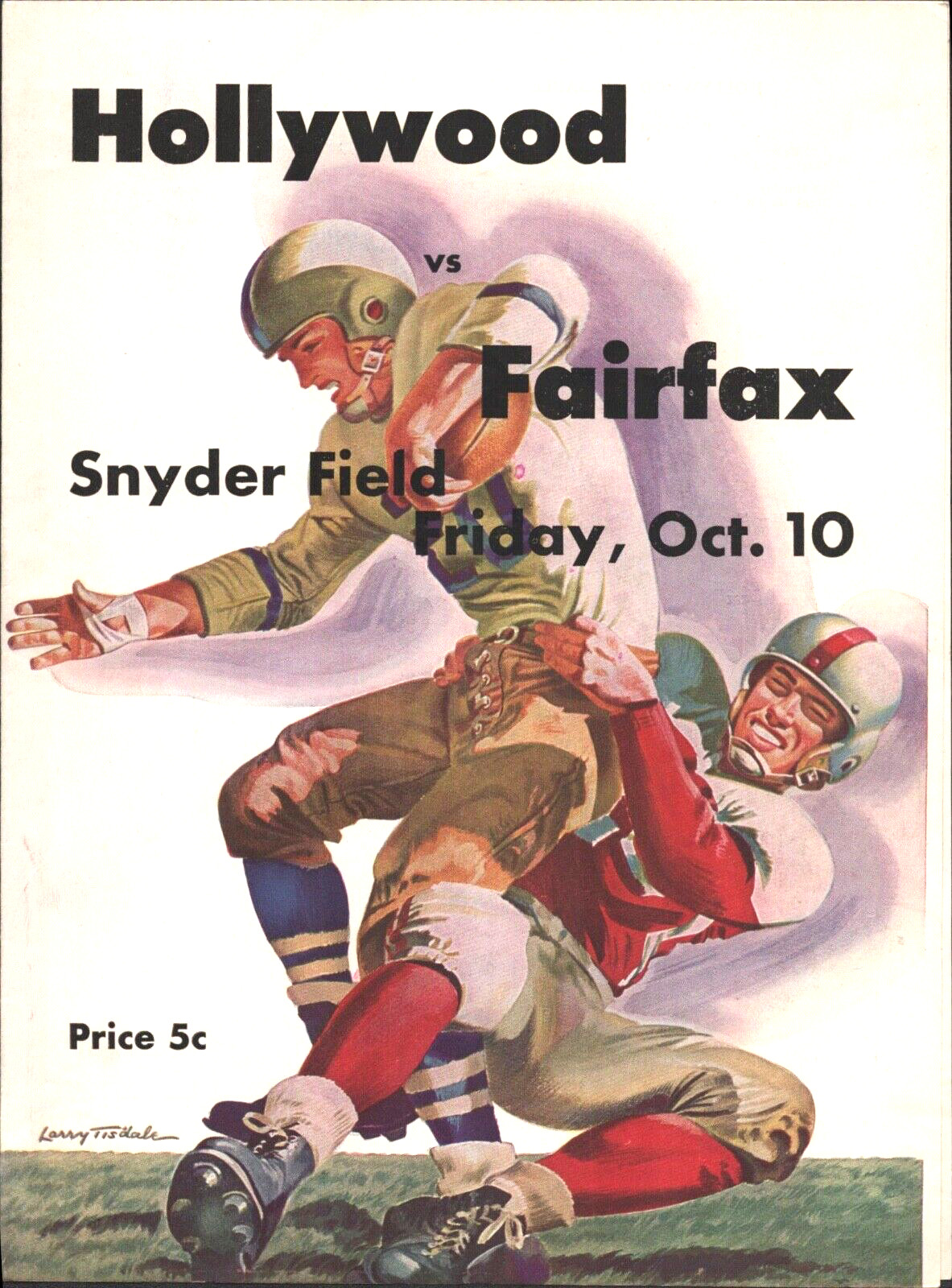1952 Oct 10  HOLLYWOOD vs FAIRFAX California H.S. football program COCA-COLA