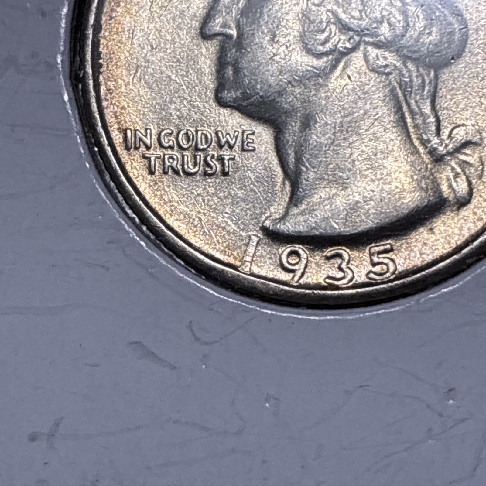1935-P Washington Quarter No Initials Rare