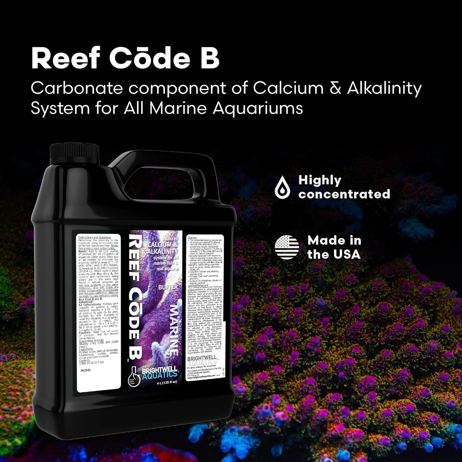 Brightwell Aquatics - Reef Code B - Balanced Calcium & Alkalinity System 4 L