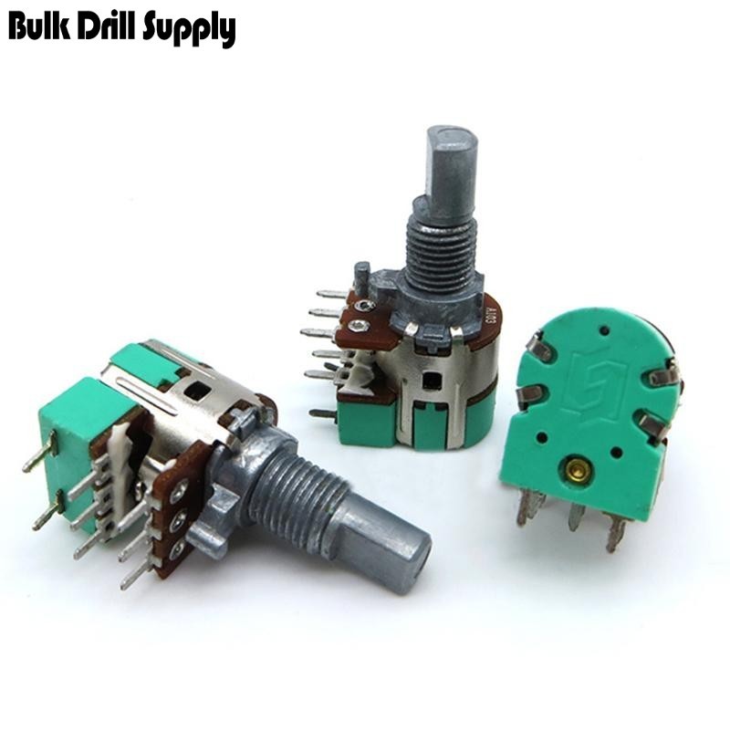 10Pcs H120 A10K Double Potentiometer 15MM with Switch Fast shipping