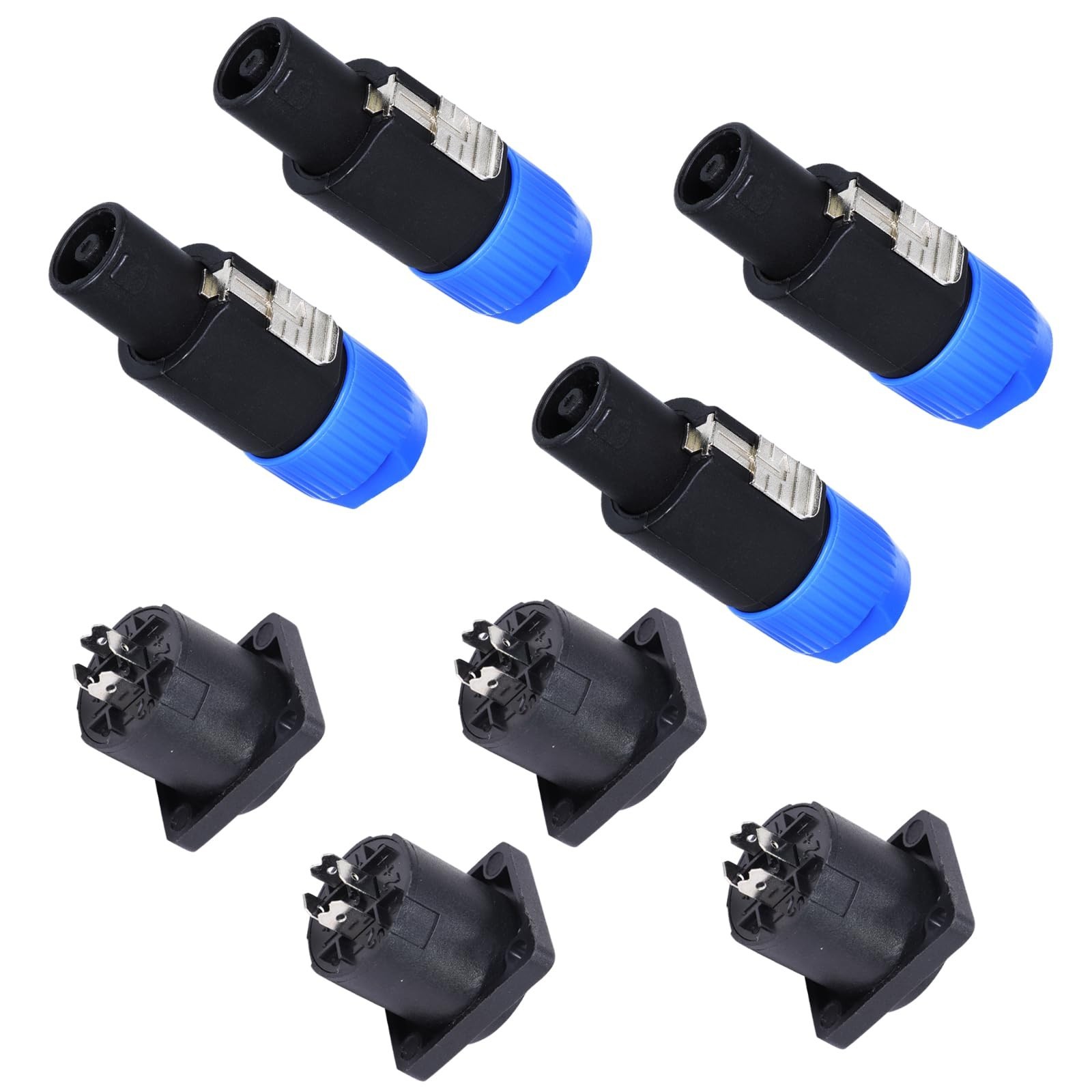 HBU 4 Sets 4 Pole Speakon Connector Kit - 4pcs NL4 Speakon Connectors & 4-pcs...