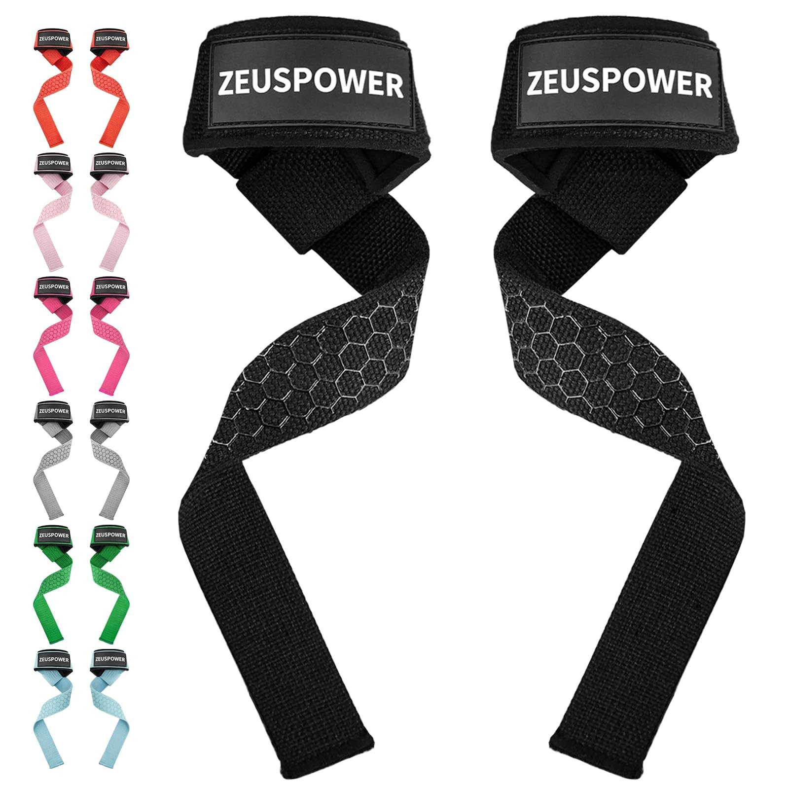 Lifting Straps Wrist for Weightlifting Gym 02-Black Silicone