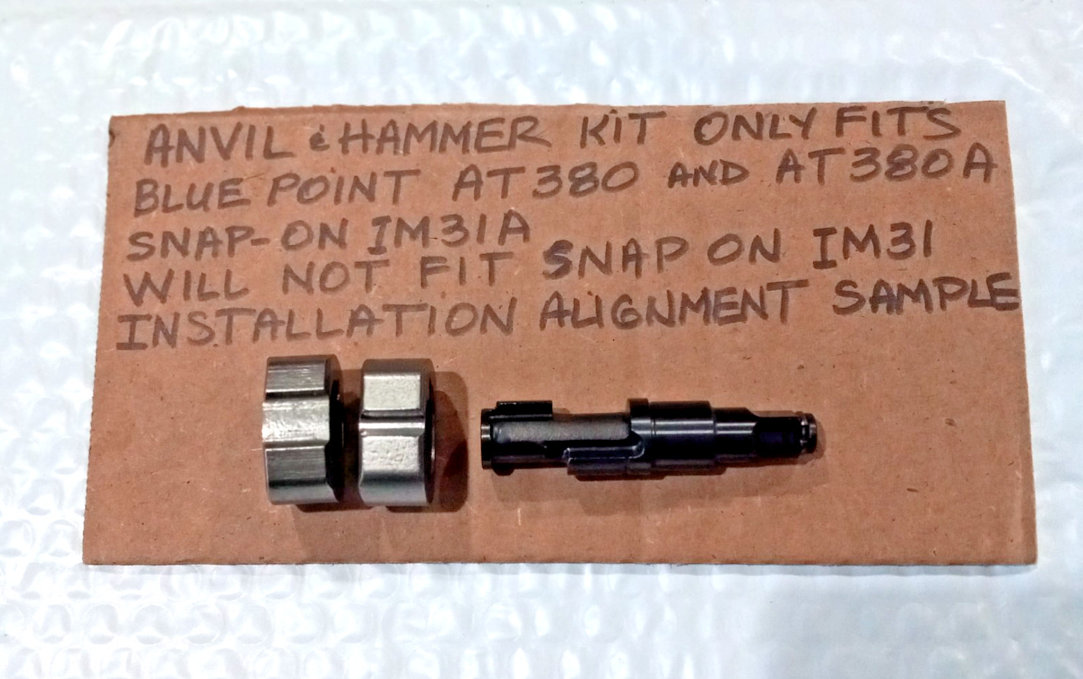 SNAP ON IM31A, BLUE POINT AT380 & AT380A ONLY 3/8" DRIVE ANVIL AND HAMMER KIT