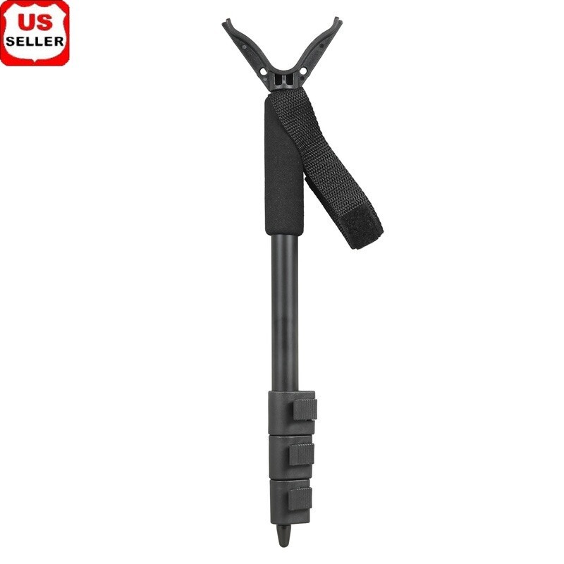 Adjustable Compact Shooting Stick Aluminum Sectional Staff Padded Grip Outdoor