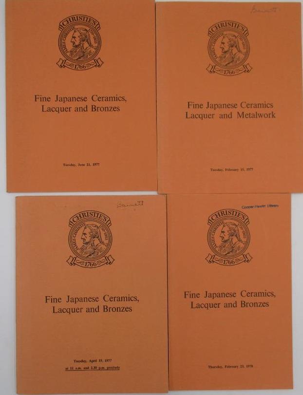 1977 Lot of 4 Christies Japanse Ceramics Lacquer Bronzes Metal Auction Catalogs