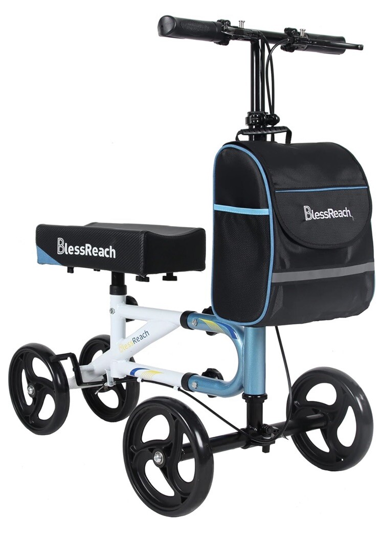 BlessReach Economy Knee Scooter Steerable Dual Brakes.  WB-2111 BLUE 2134T