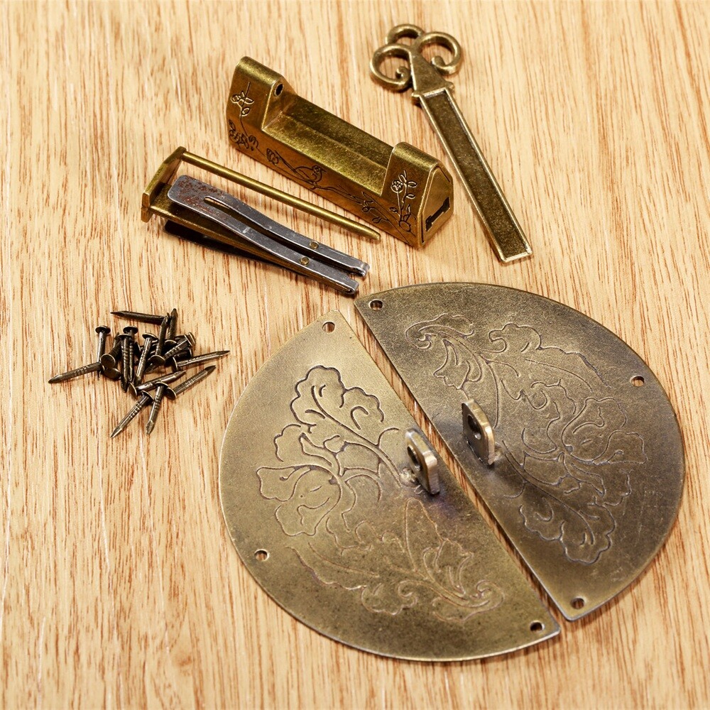 Lock Kit Pull Handle Door Knock Chinese Old Style Decorative Furniture Hardware