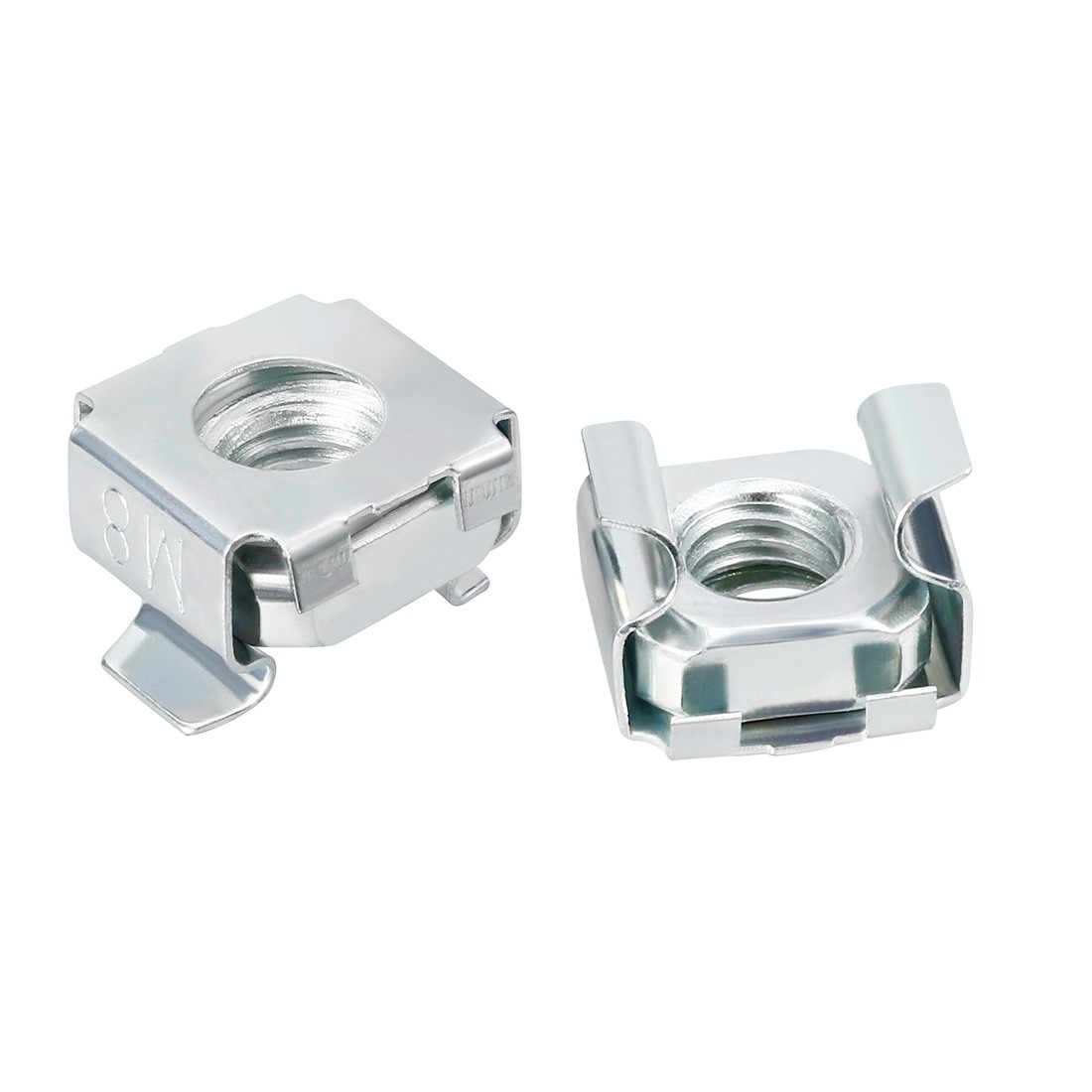 50 Pack M8 Cage Nut Carbon Steel Zinc Plated for Server Shelf Cabinet