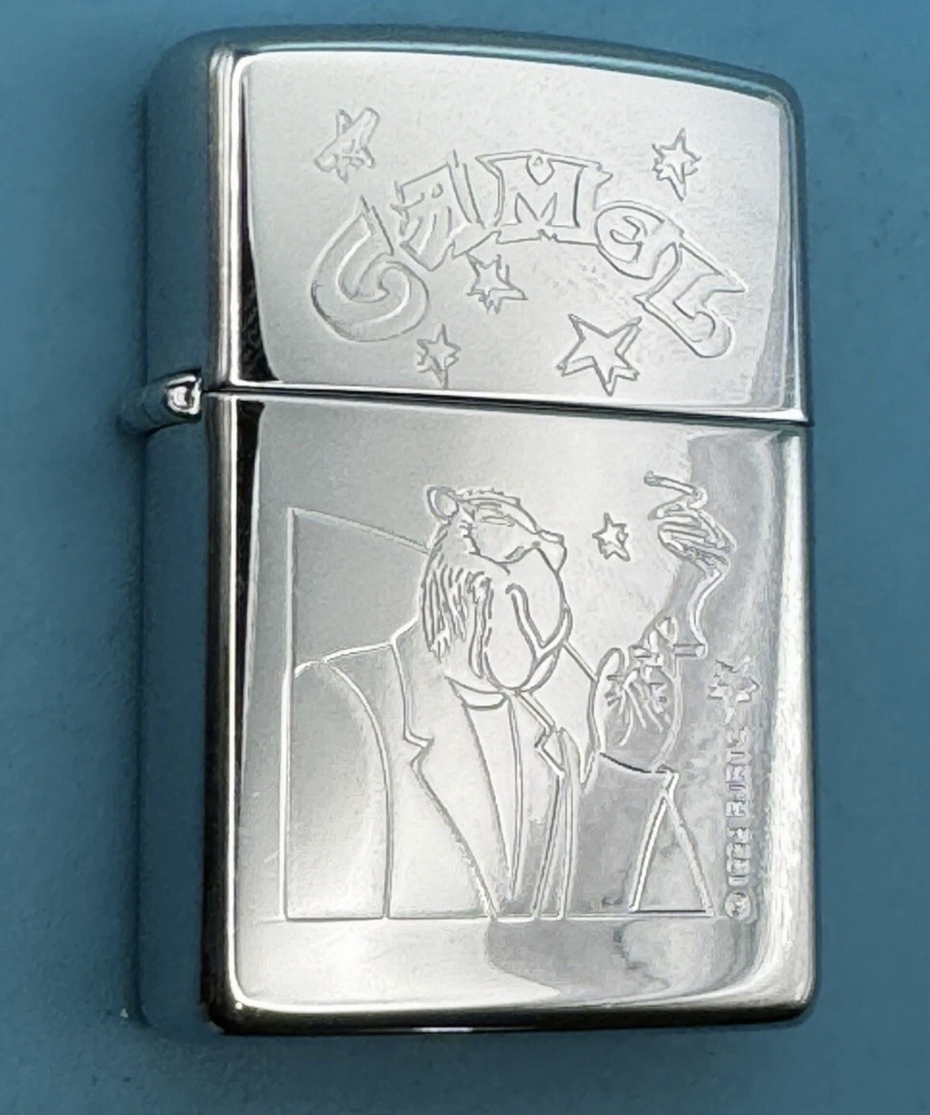 Vintage 1997 Camel Joe Smokin & Stars Chrome Zippo Lighter & Men’s Casual Watch