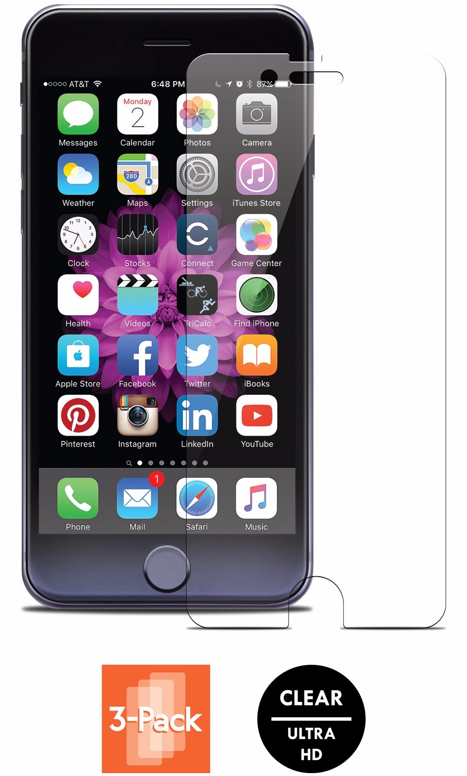 iPhone Screen Protector Kit for iPhone 6s/ 6 Plus (Clear - PET Film) 3-Pack