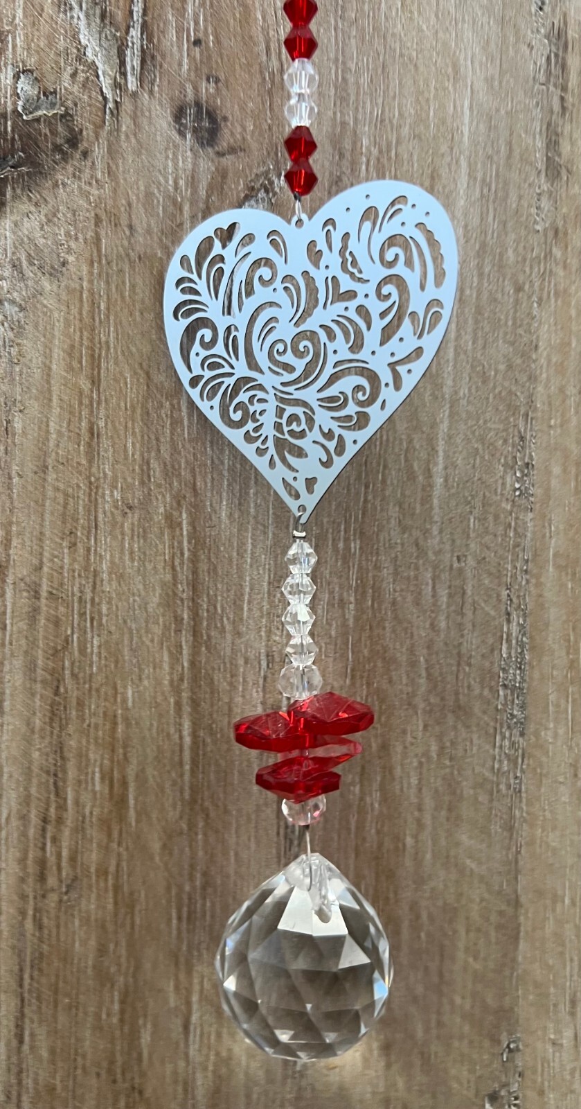 Heart Metal Suncatcher 13.5" x 2.25"