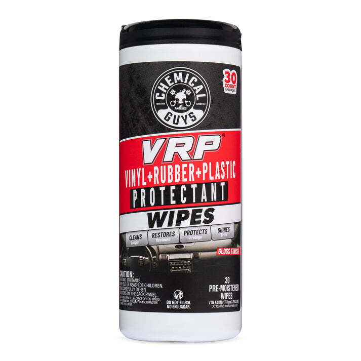 Chemical Guys - VRP Trim Protectant Canister Wipes (30 Pre-Moistened Wipes)