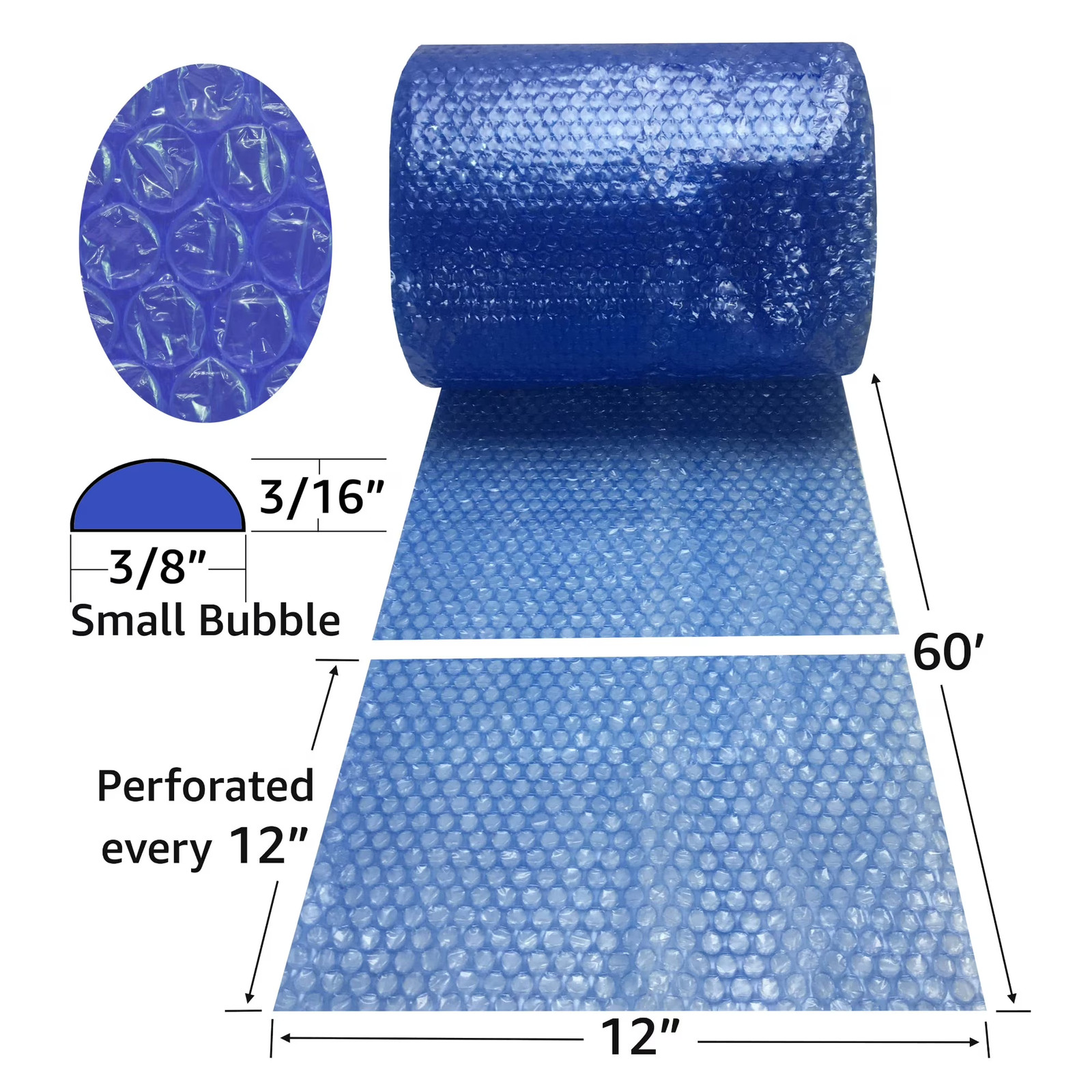 60 Foot Bubble Wrap Blue 12 Inch Wide