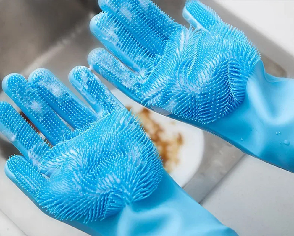 Pet Grooming Cleaning Gloves Dog Cat Bathing Shampoo Glove Scrubber Magic Dishwa