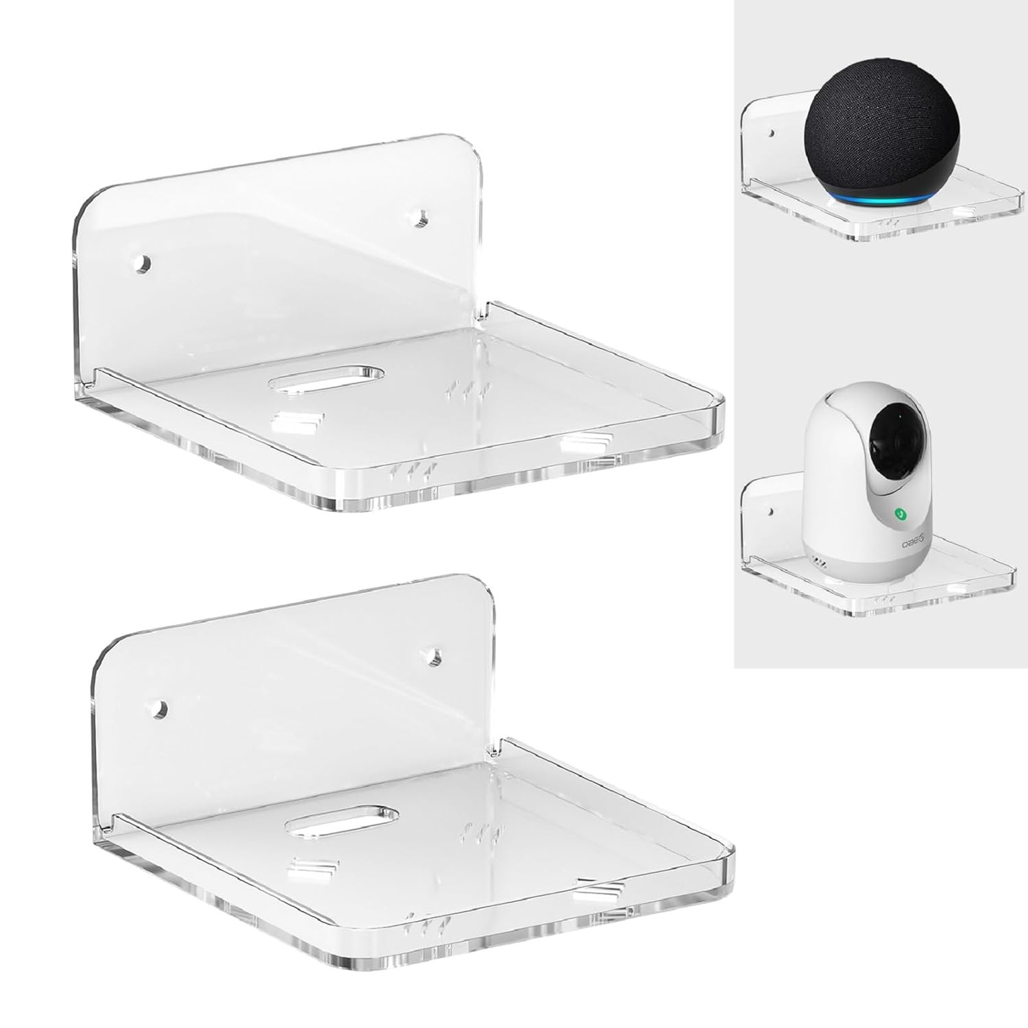 Wall Mount Floating Shelves for 2 Pcs Camera Mini Speaker Shelf Baby Monitor - C
