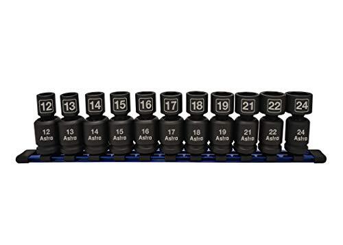 Astro Pneumatic 78244 11 Piece 1/2" Drive Nano Pinless Universal Impact Sockets