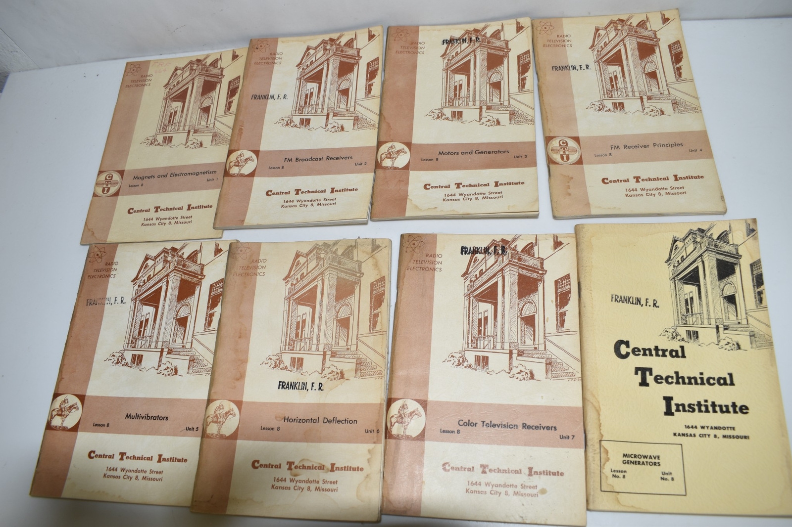 Central Technical Institute LESSON #8 UNIT 1-8 LOT OF 8  EDUCATIONAL  (YRP4)
