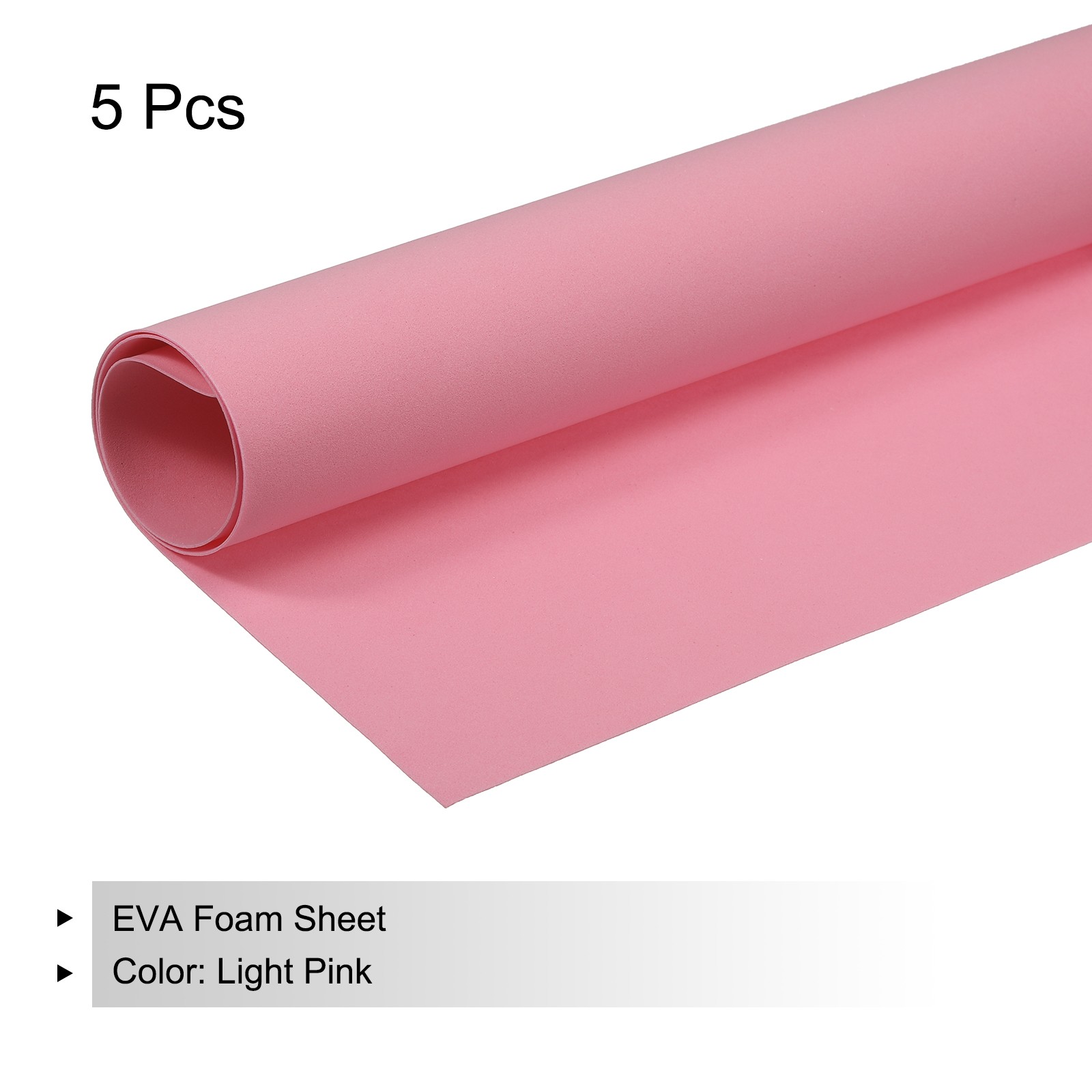 EVA Foam Sheets Light Pink 19.7 Inch x 19.7 Inch 1mm Thick Crafts Sheets 5Pcs