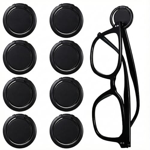 cobee 8pcs Adhesive Eyeglasses Holder, 180°Folding Design, Wall Hanging