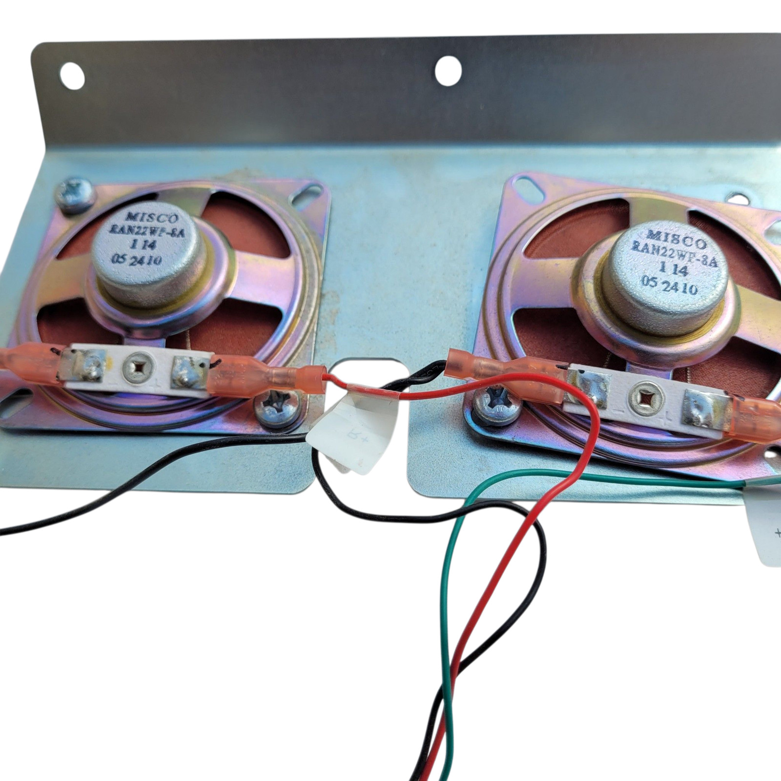 2 ATM Speakers 2.5 X 2.5 Diebold ATM Set of Right and Left with Metal Bracket