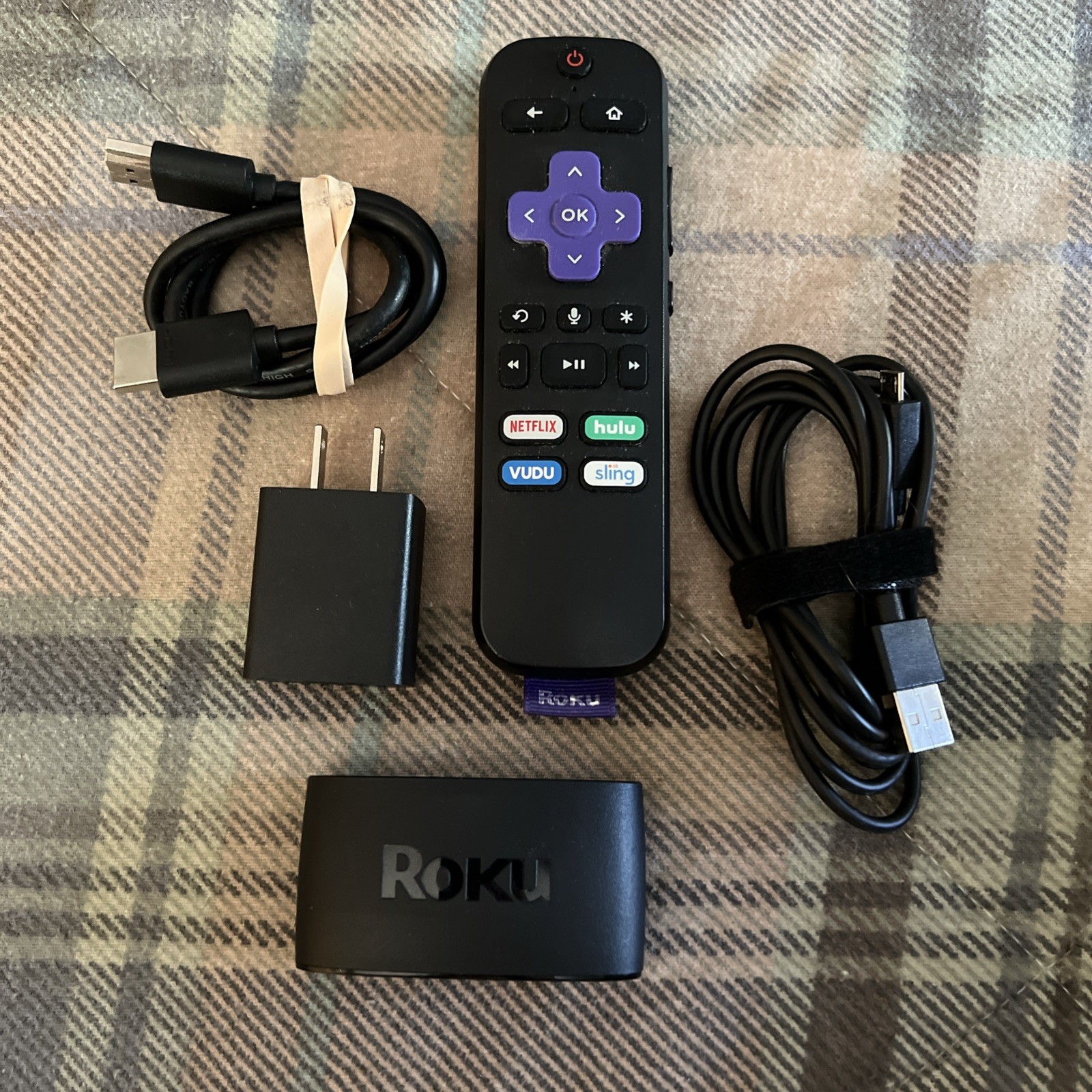 Roku 3931X Express Plus HD Streaming Media Player + Power Cord -  WITH REMOTE