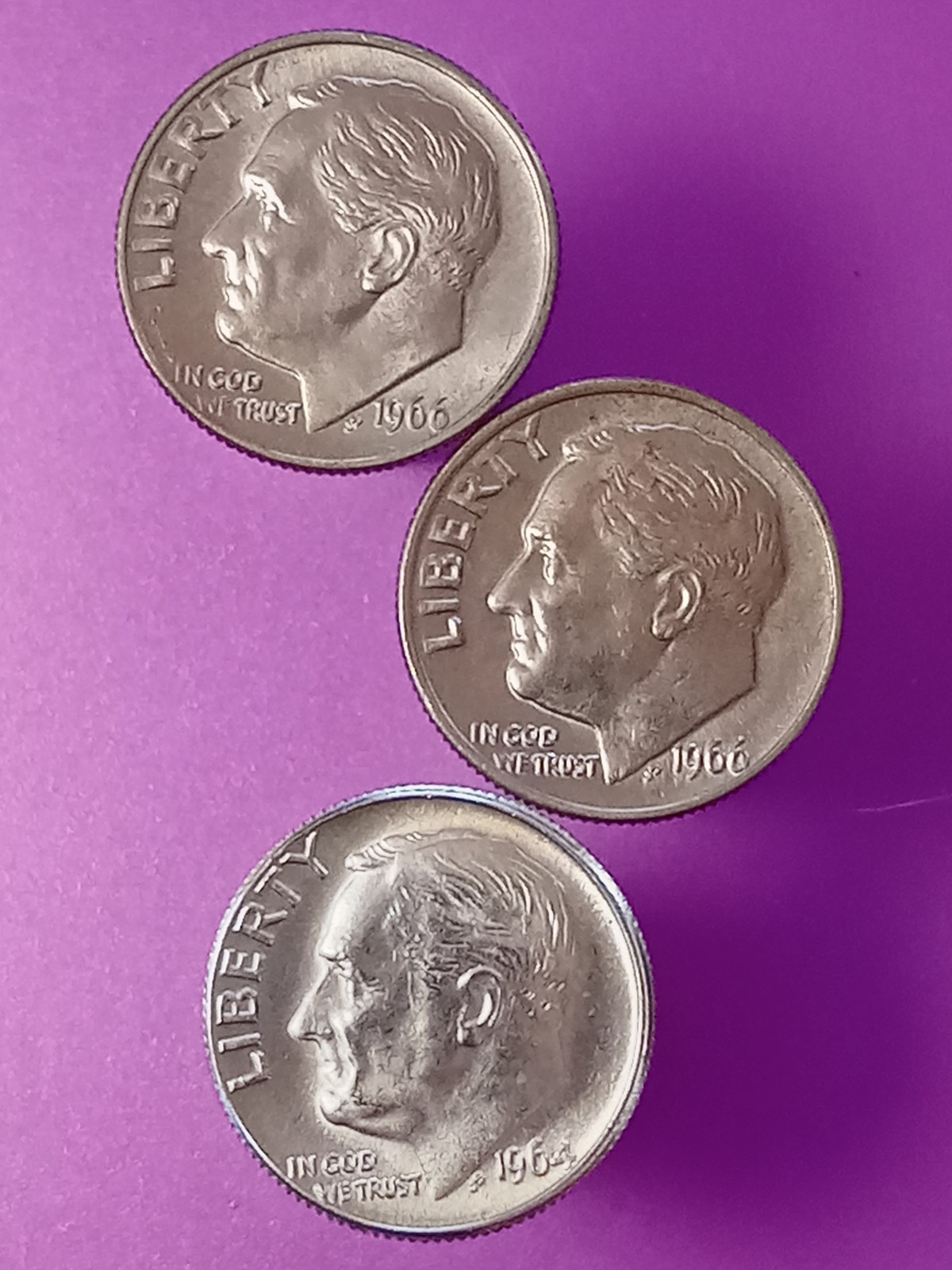 1966-P Roosevelt Dime Brilliant AU Philadelphia Silver 10c