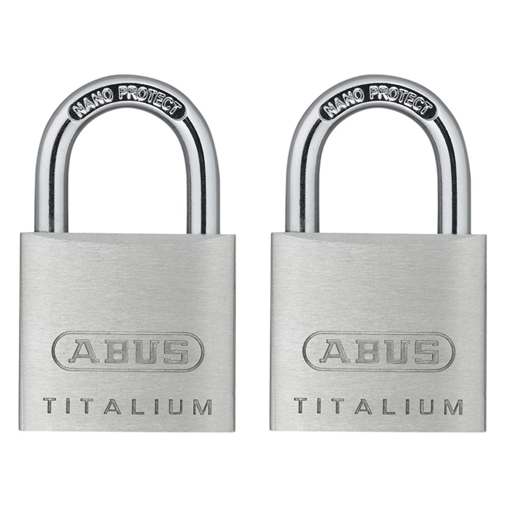 ABUS Mechanical 64TI/30mm TITALIUM™ Padlock Carded Twin Pack ABU64TI30TC