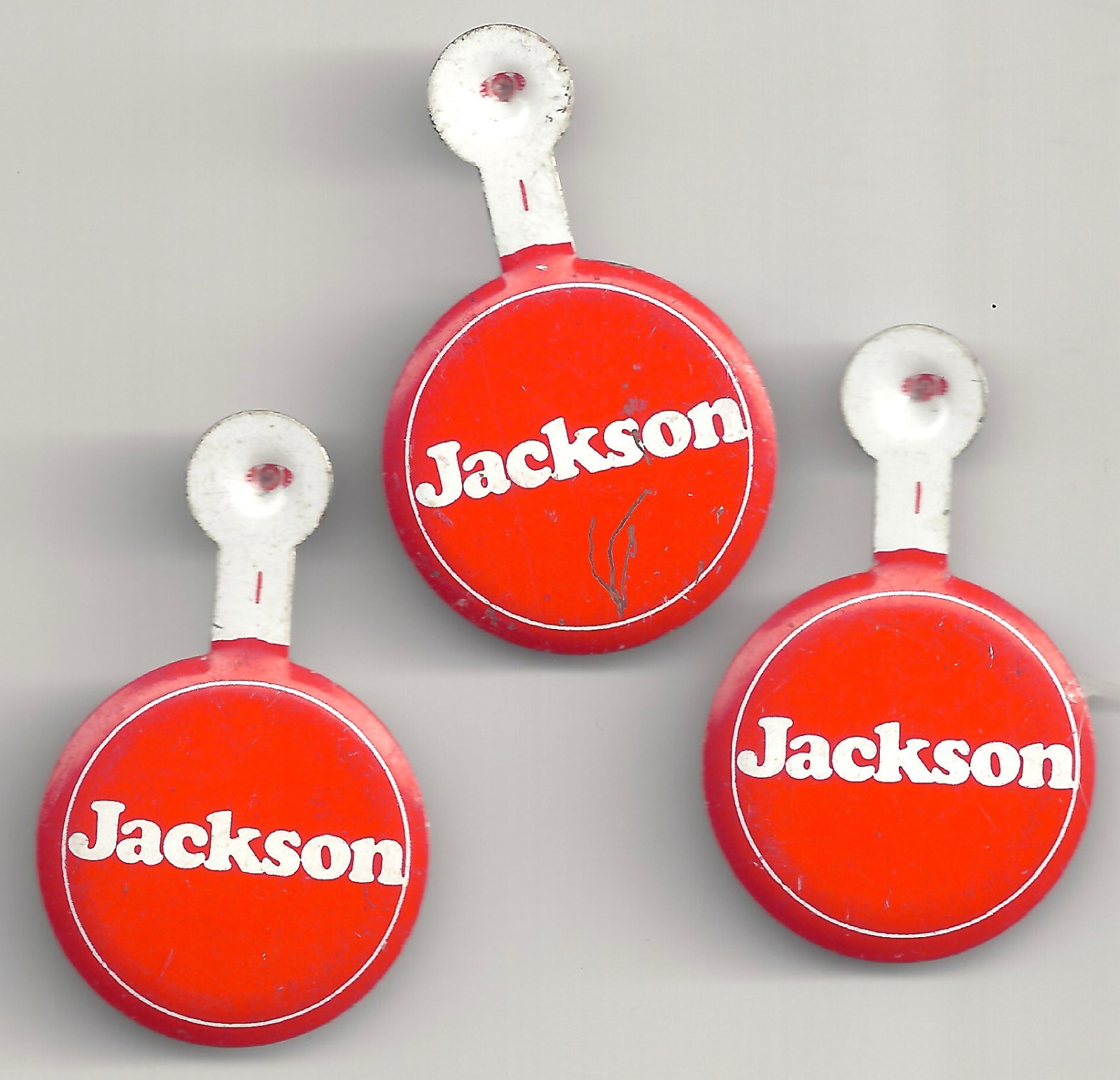 Lot of 3 Jesse JACKSON Red Tin Litho Tabs