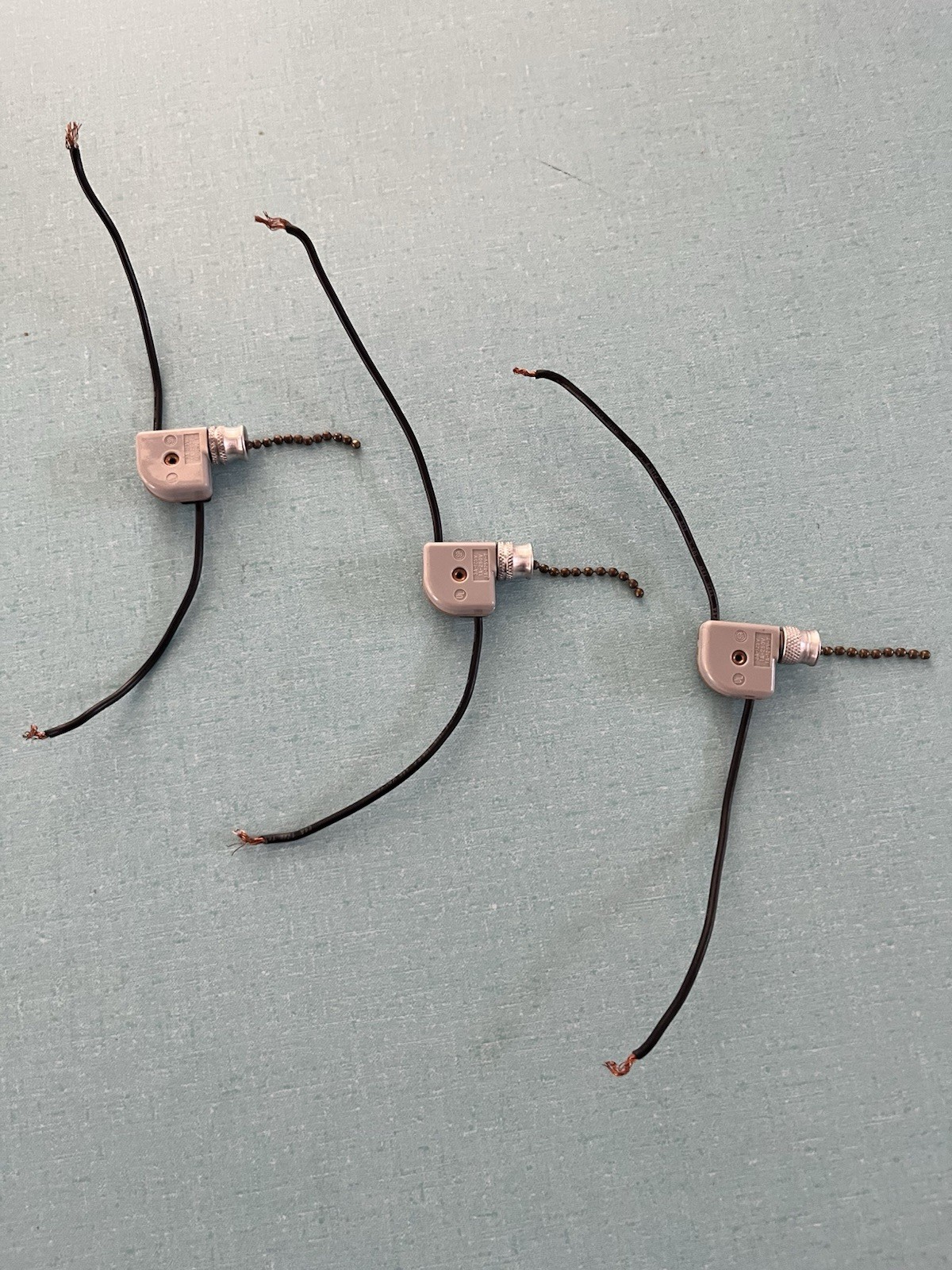 3 Pack Chain Pull Switches Leviton NOS Lamp Fan Switch 1A 250V-3A Nickel