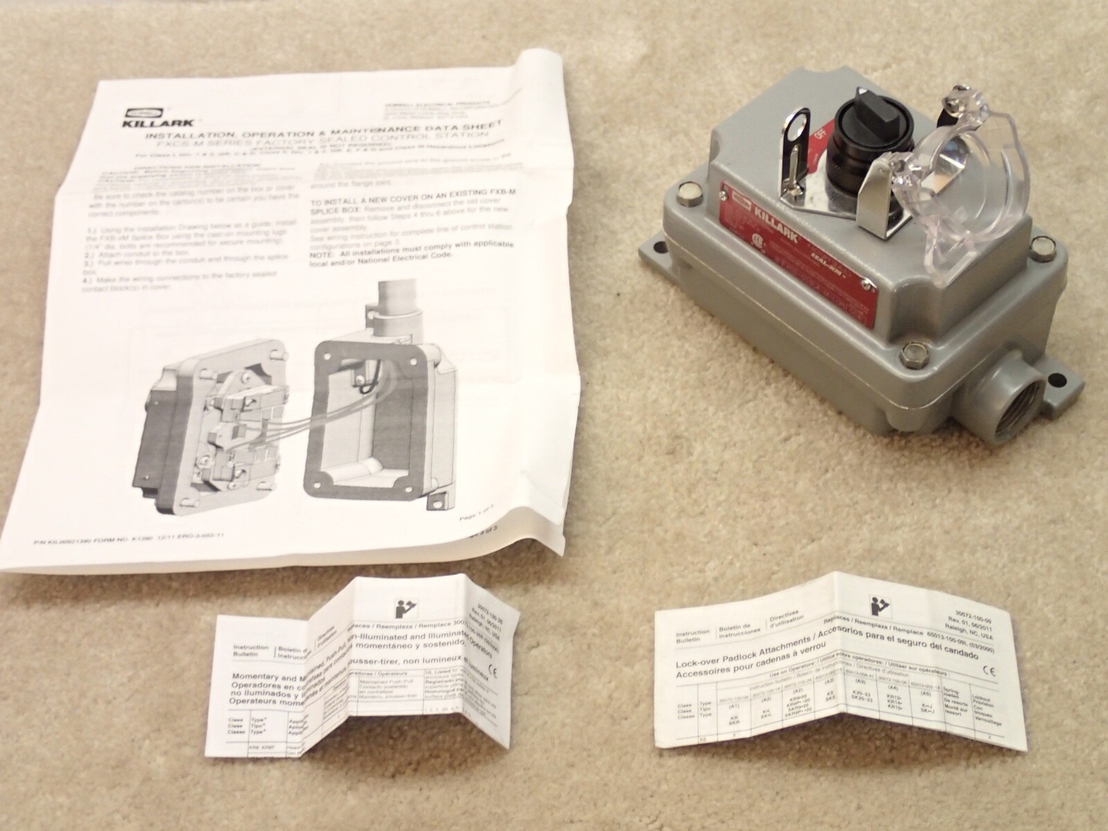 Hubbell Killark 3 Position Switch in Housing Nice FXCS-5S3C4-M-LOP