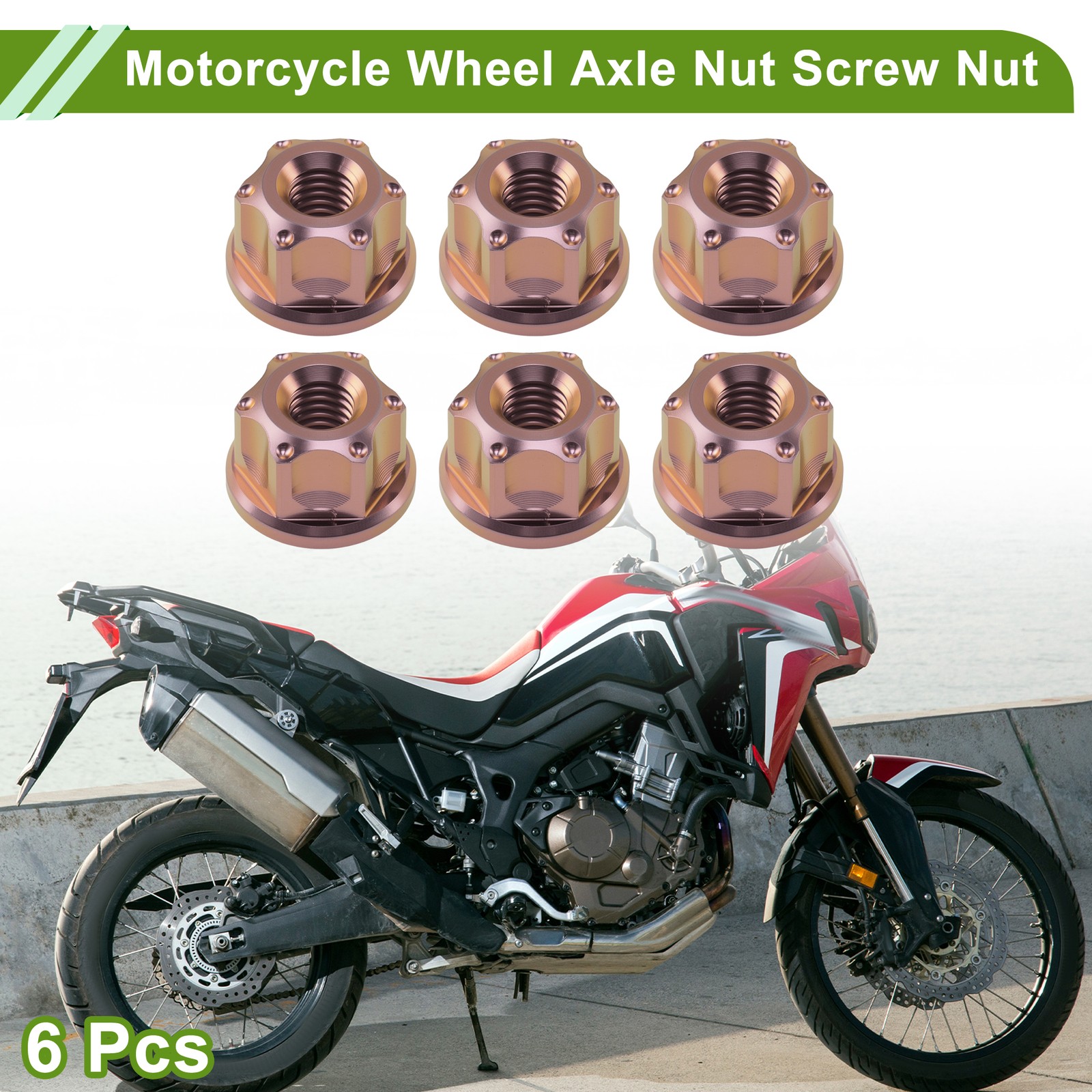 M5x0.8 Motorcycle Wheel Axle Nut Screw Nut Pink for Cars/Motorcycles 6pcs