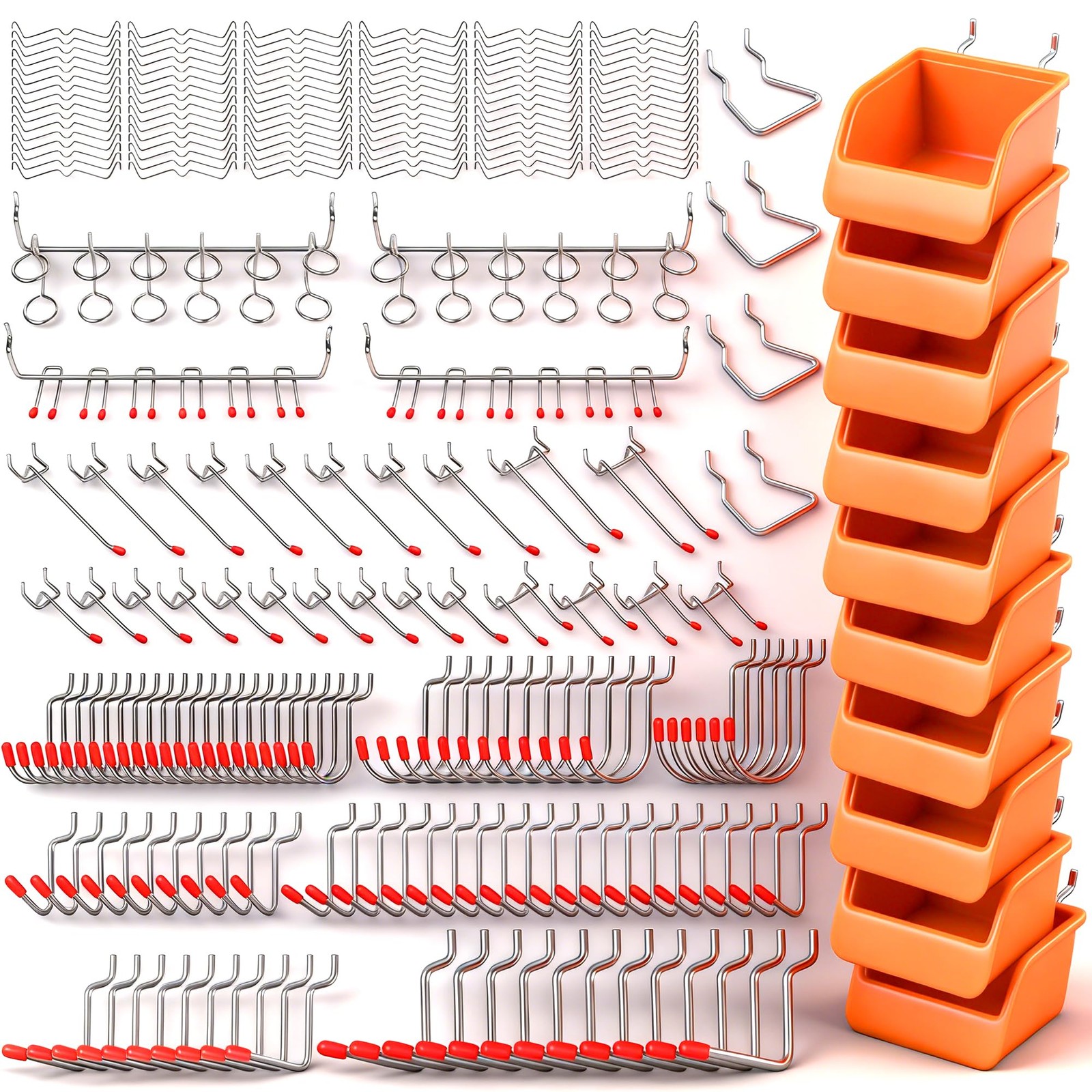 238 PCS Pegboard Hooks Assortment Kit – 16 Types Heavy Duty Pegboard Accessor...