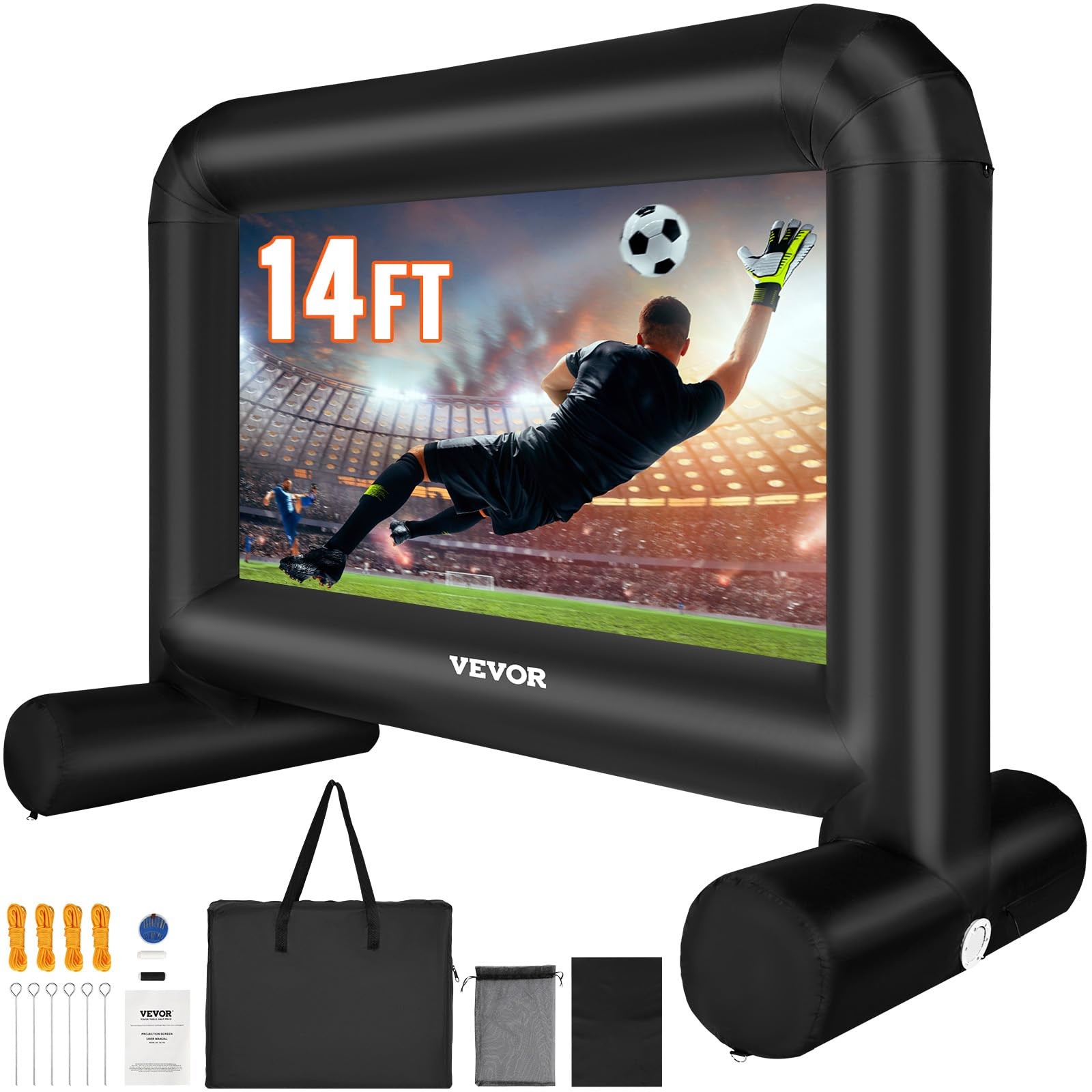 Pantalla De Proyector Inflable 14 Pies Grandes HD 4K Para Proyectores Electricas