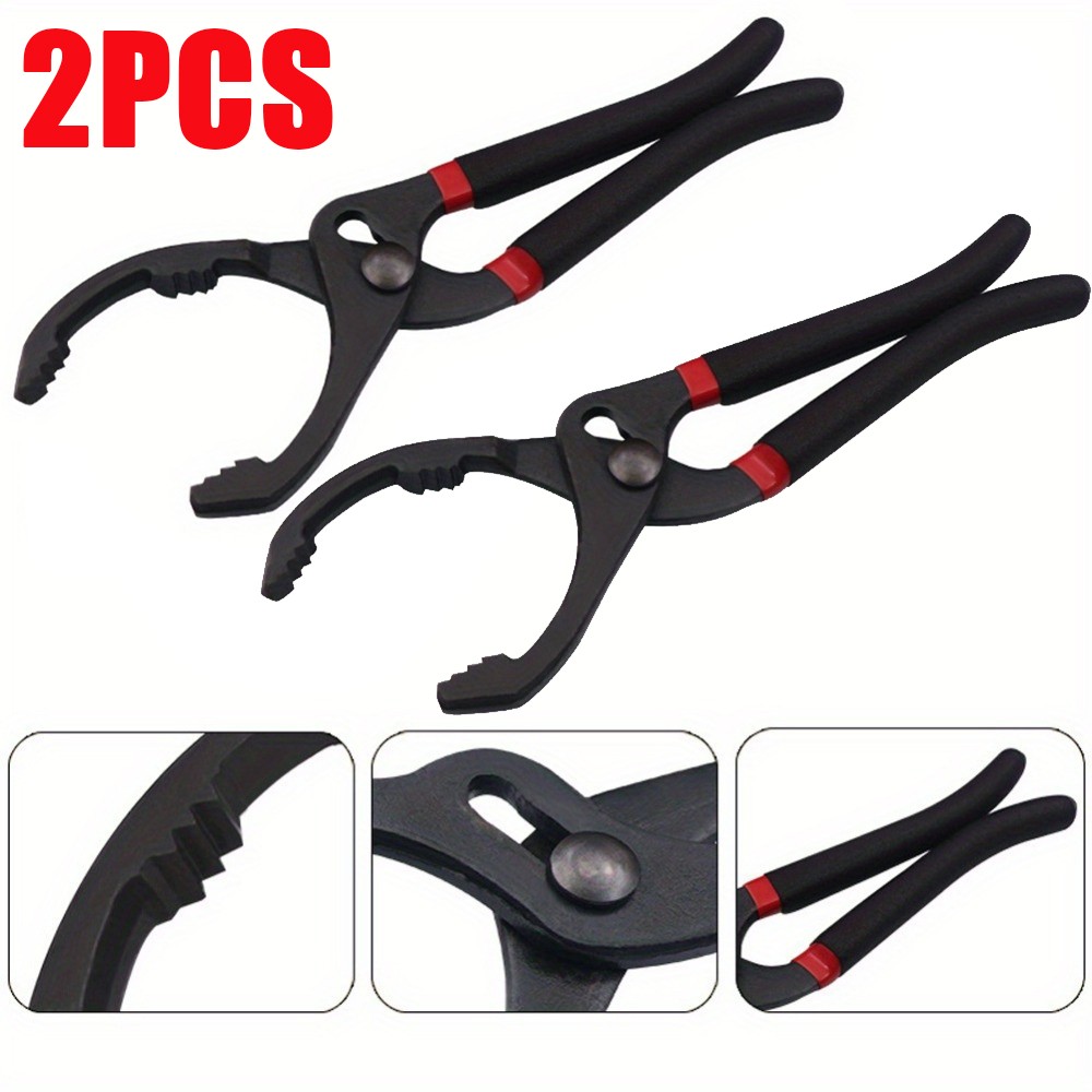 2pcs Adjustable Oil Filter Wrench Pliers – Heavy Duty Removal Tool for Auto