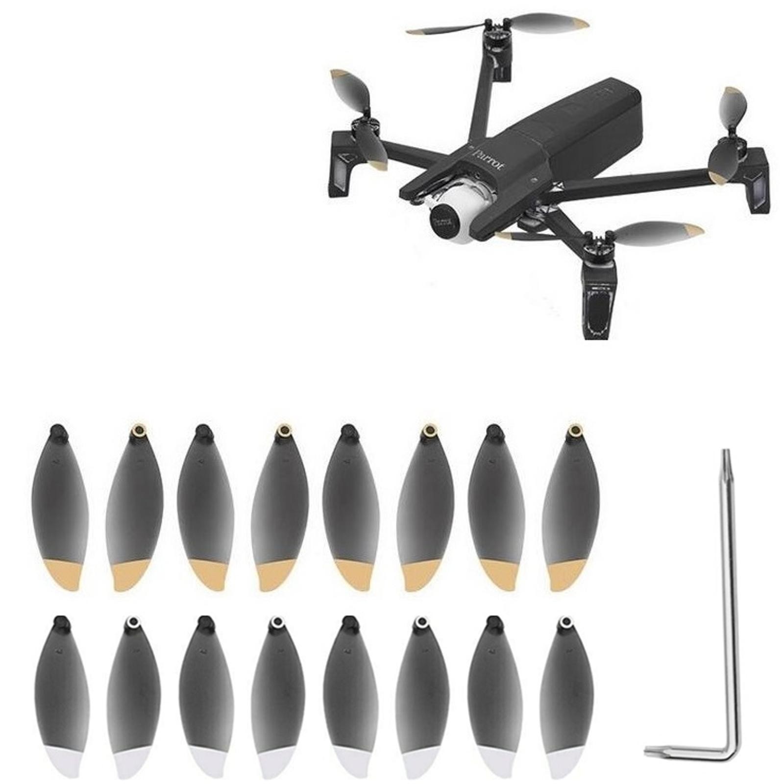 8Pcs Quick Release Propellers CCW CW Props W/ Wrench For Parrot Anafi Drone