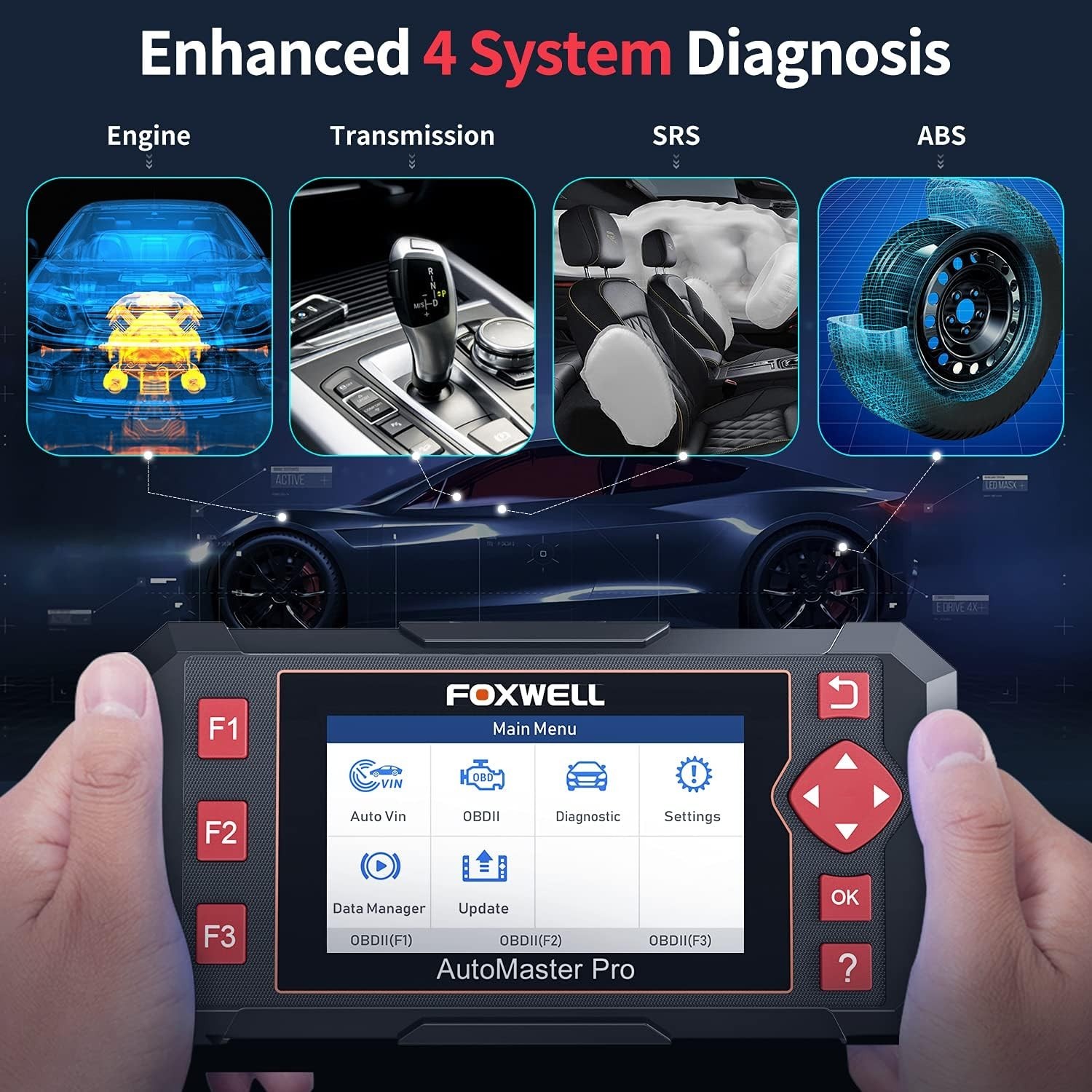 BLCKTEC 460T OBD2 Scanner Car Code Reader Engine ABS SRS Transmission Diagno...