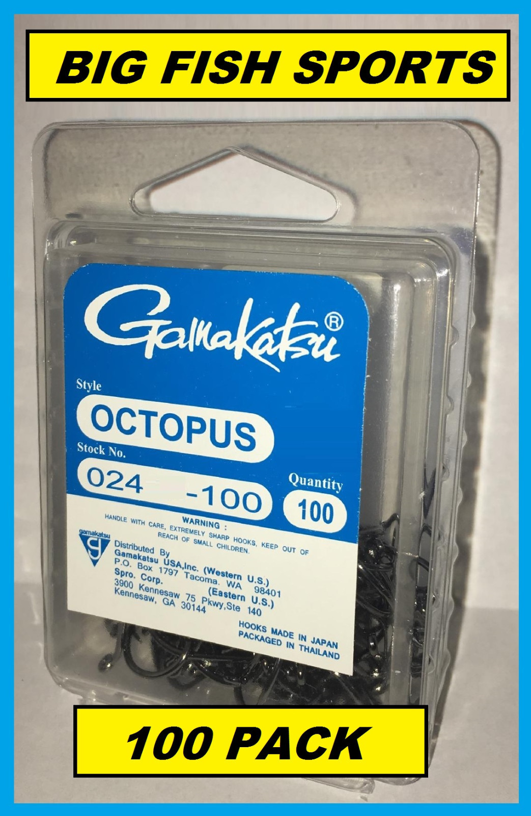 GAMAKATSU #024 OCTOPUS NSB VALUE PACK 100 HOOKS! 02415-100 NEW! SIZE 5/0