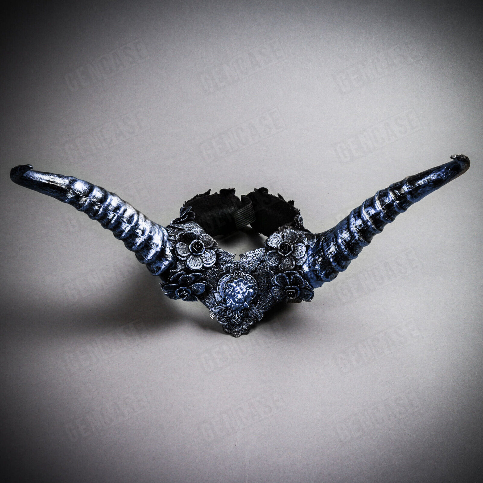 Black Blue Fairy Long Horn w/ Lace Head Piece Halloween Women Costume Headgear