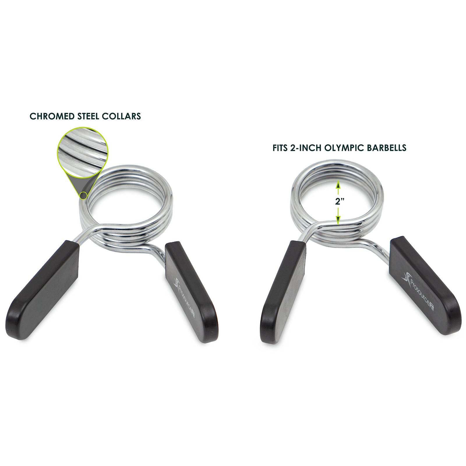 2 Inch Olympic Barbell Spring Collar Pair Secure Weightlifting Strength Training