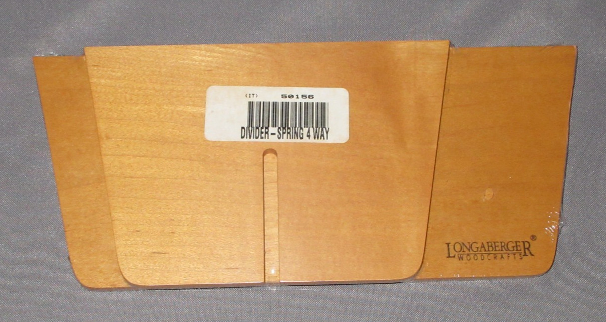 Longaberger 50156 Wood 4-way Divider for Spring Basket NEW Sealed