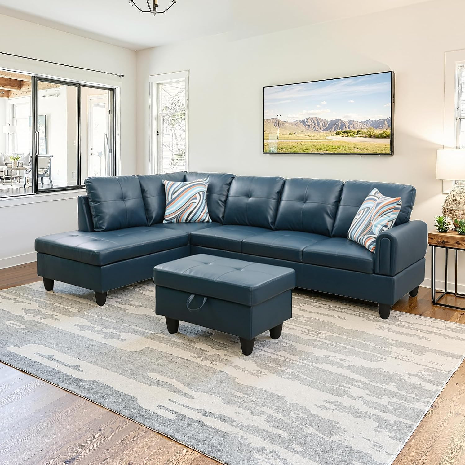 Sectional Couch 3 Pieces Sofa Set, L-Shaped Modular Couches for Living Room, Fur