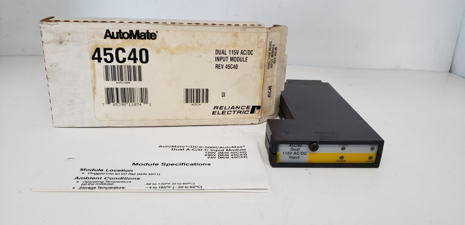 RELIANCE 45C40 AUTOMATE DUAL 115 VAC/DC INPUT MODULE, NIB