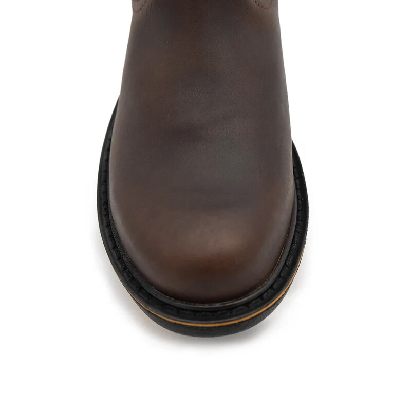 CEBU Max Steel Toe Work Boots Mens Crazy/Cafe Leather Pull-on Dual-Density Sole