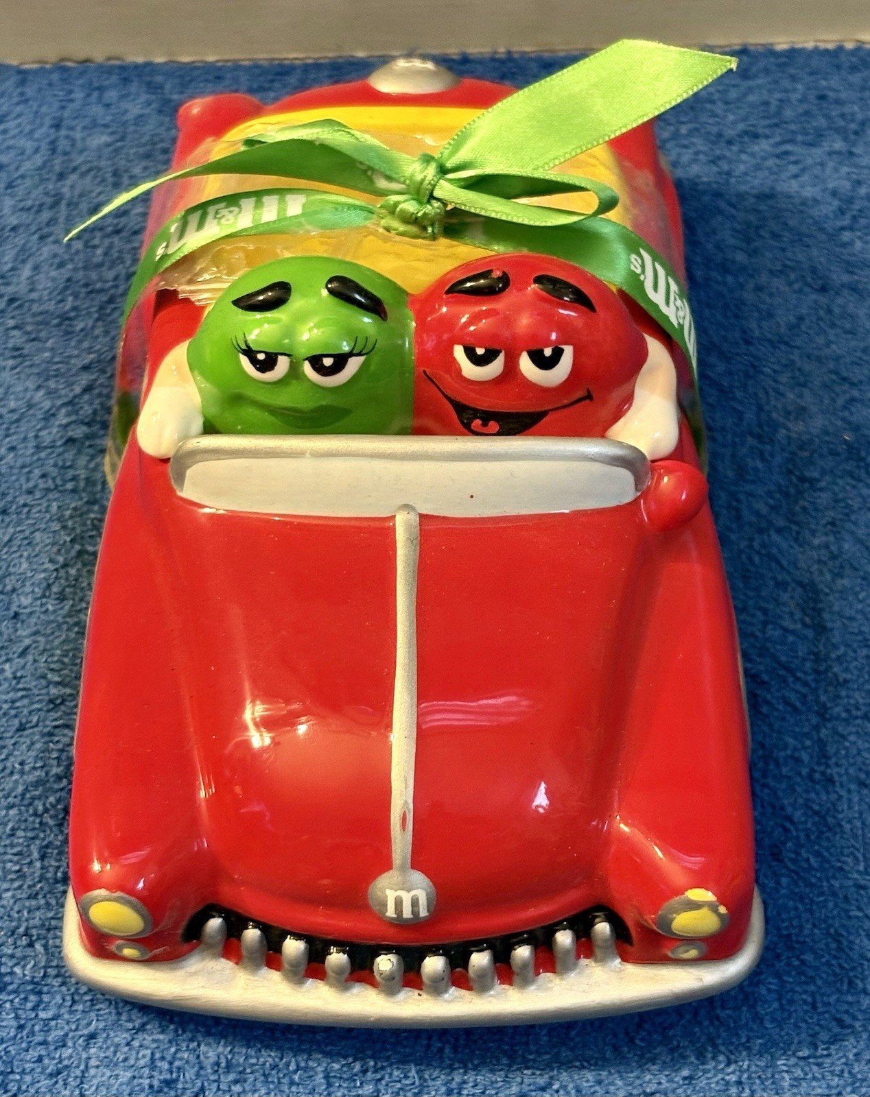 M&M's Red w/ Silver Trim Galerie Ceramic Red Convertible Car Candy Dish 2003