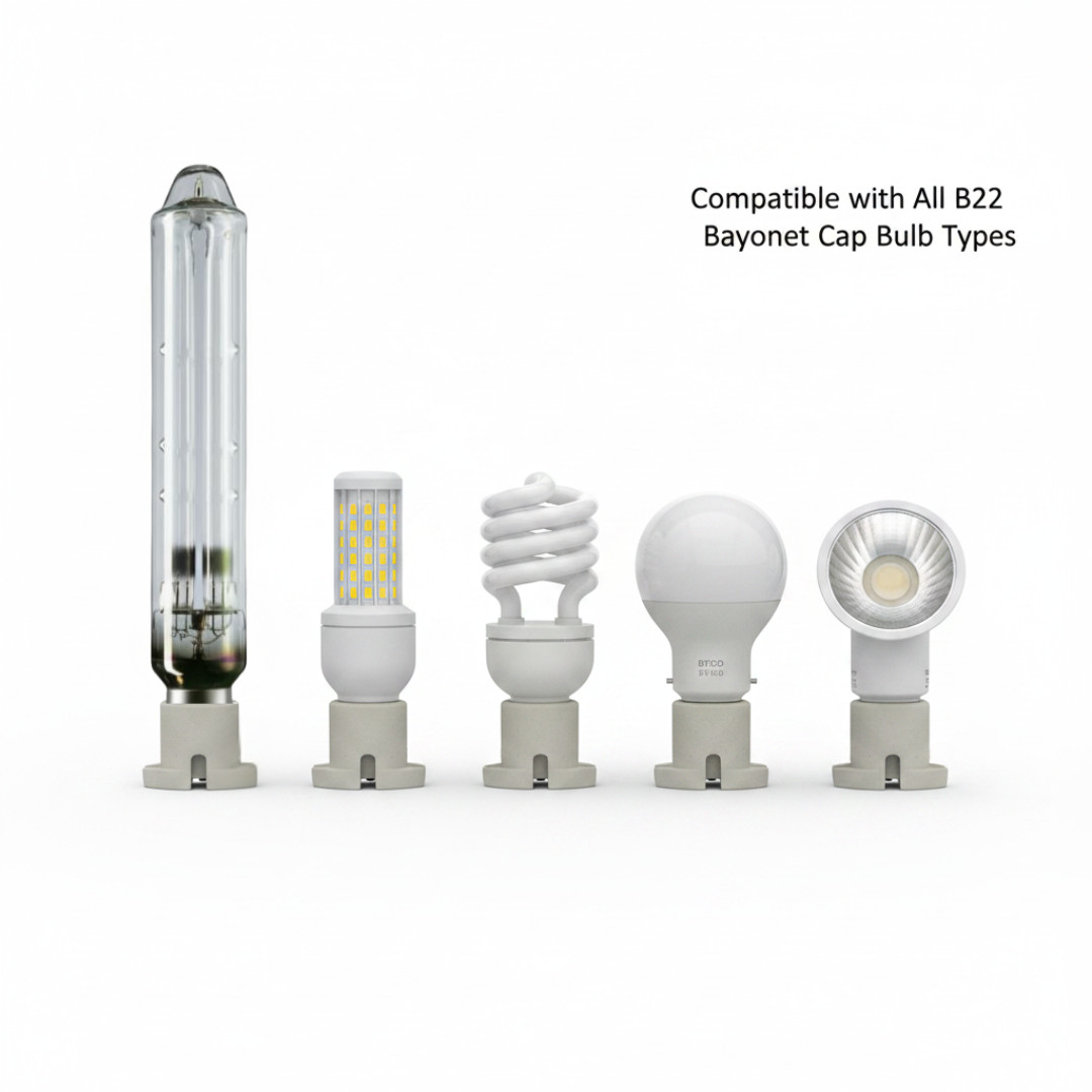 All Ceramic BY22D Bayonet Socket with stand base for Light Bulb/LED