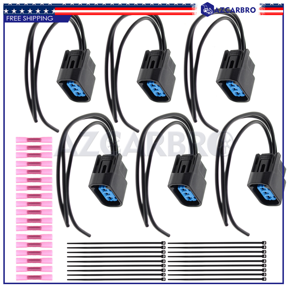 6pcs Ignition Coil Connector Plug Clip for Honda Accord 2007-2017 CR-V 2002-2017