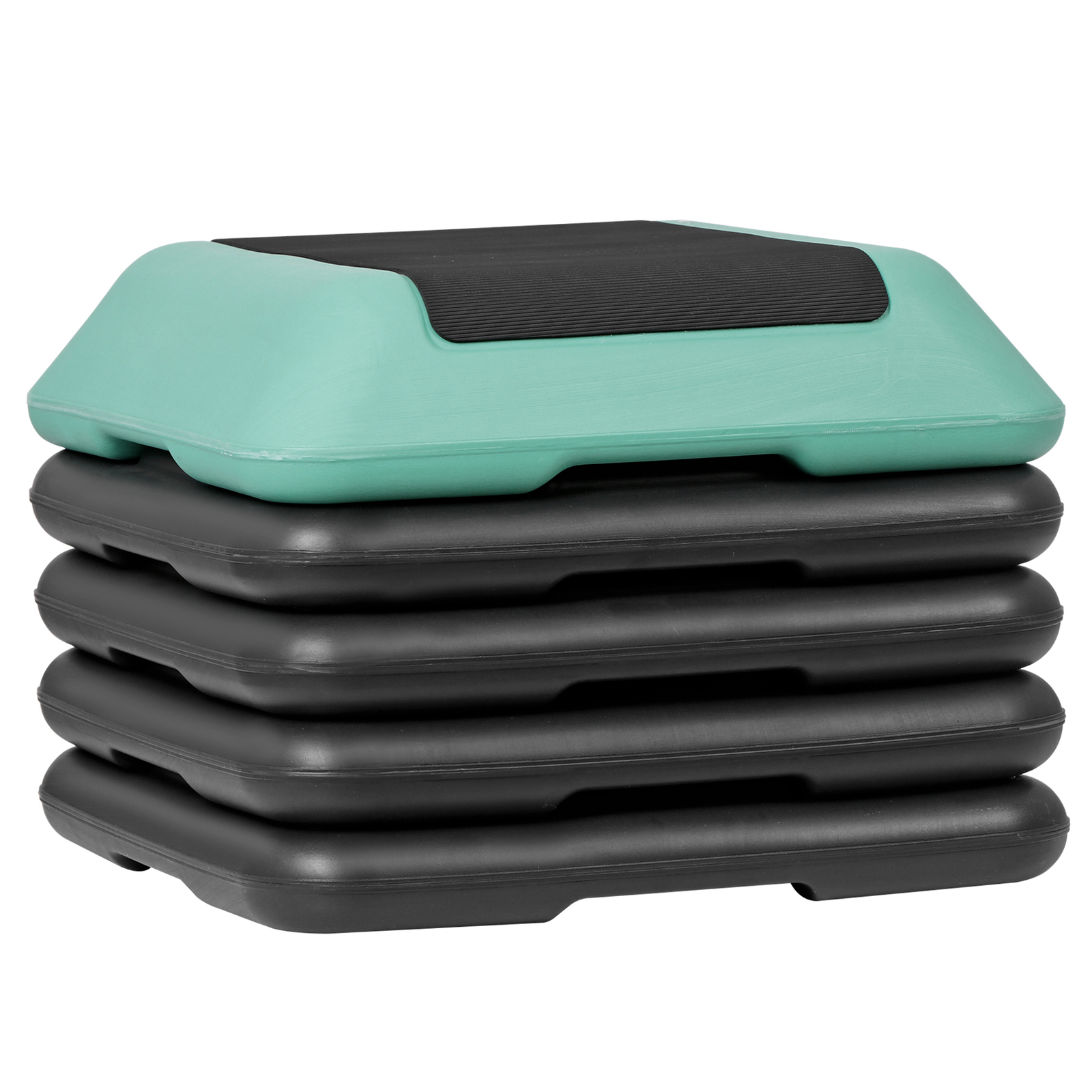 16" Adjustable Aerobic Stepper Exercise Workout Step Platform with 4 Riser Green