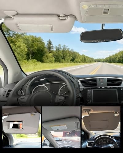 Left Driver Side Sun Visor with Lighted Mirror Compatible with 2013-2019 LEFT