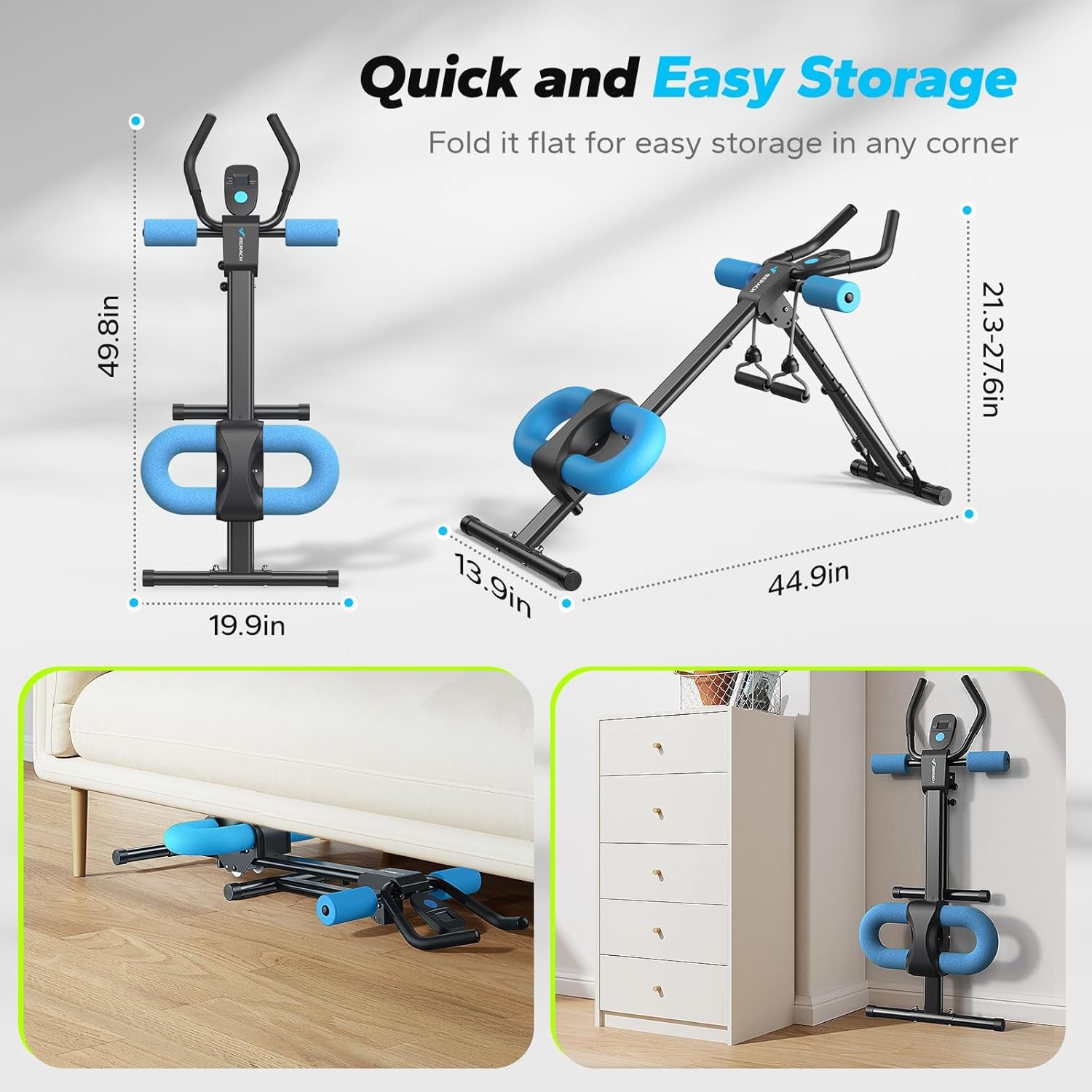 Ab Machine, Ab Workout Equipment, Adjustable Ab Trainer Machine for Abs Workout