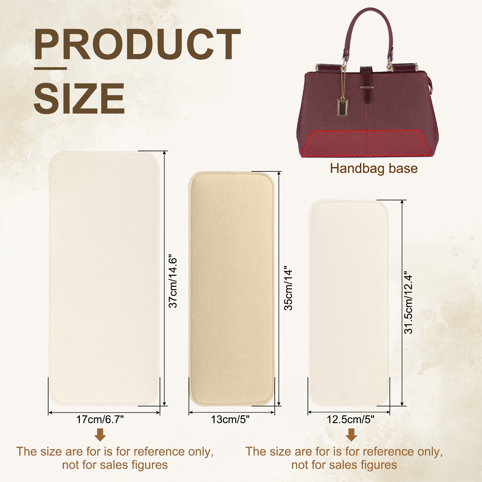 14x5 Inch Felt Base Shaper Bag Bottom Shaper Pad Purse Liner Light Beige